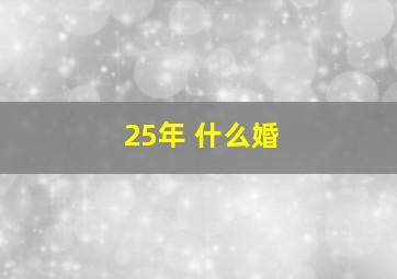 25年 什么婚